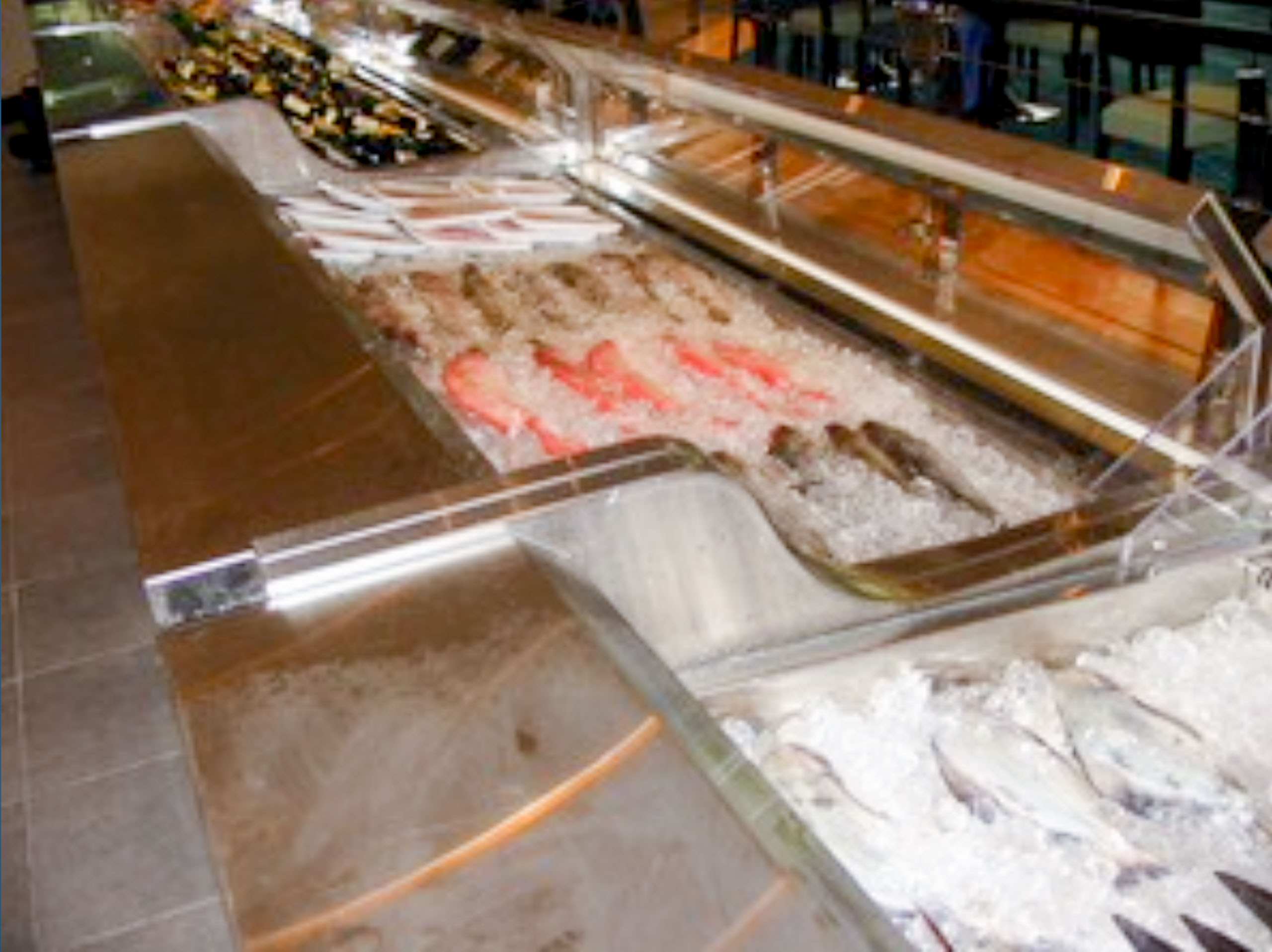 refrigerated seafood display
